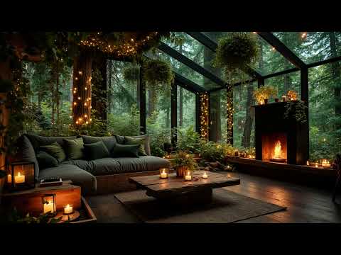 Sleep Instantly in a Cozy Cabin 🌧️ Gentle Rain & Crackling Fireplace Sounds for Deep Sleep