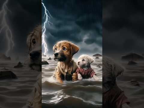 Poor puppies lost their home in a flood. #shorts #dog #cutepuppy #dostpappu