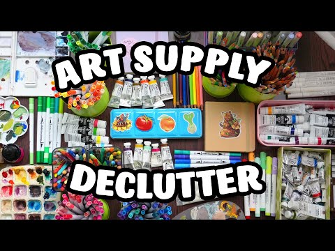 Art Supply Declutter! // clean & organize with me