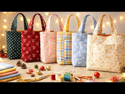 How to make pleated handbag | Totebag | Easy sewing tutorial for beginners | DIY