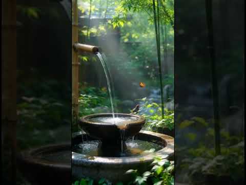 Relaxing Japanese Garden Sounds | Bamboo Water ASMR #asmr #relaxing