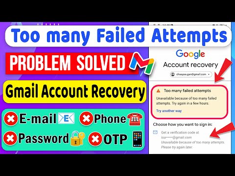 Too many failed attempts Gmail Recovery Problem Solved 💯 Recover Forgot Gmail Password 📧🆔⁨@AppFixi⁩​