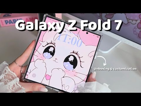 Samsung Galaxy Z Fold7 🤍| ✨️Aesthetic unboxing 🎀📦 & Customization ✨️ (ASMR)
