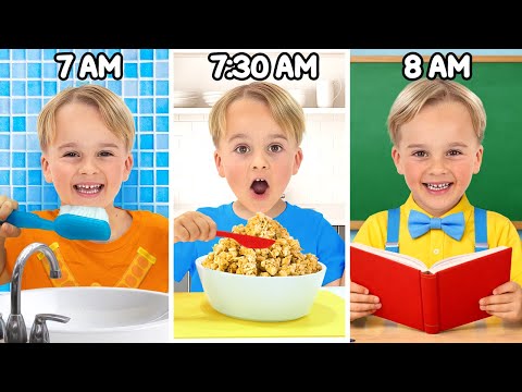 Auntie helps Alice to get ready for school - Funny stories for kids
