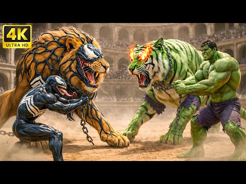 Legendary Venom Lion 🆚 Savage Hulk Wolf 🐺🦁 | Epic Arena Showdown | Who Will Win?