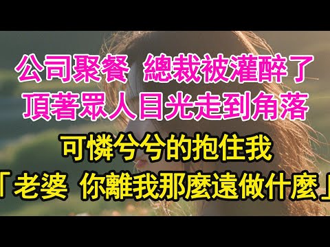 公司聚餐 總裁被灌醉了，頂著眾人目光走到角落，可憐兮兮的抱住我，「老婆 你離我那麼遠做什麼」【琉璃】【甜寵】【霸總】