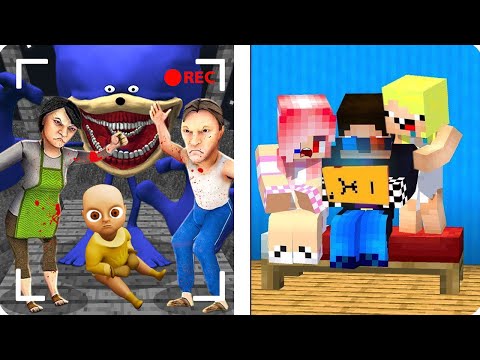 😱100 МИНУТ СЛЕДИМ ЧЕРЕЗ СКРЫТЫЕ КАМЕРЫ В МАЙНКРАФТ! ШЕДИ ЛЕСКА И НУБИК MINECRAFT