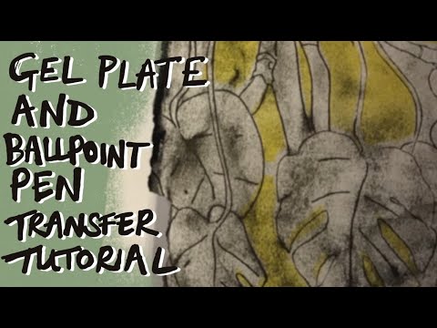 Gel plate print / ball point pen transfer