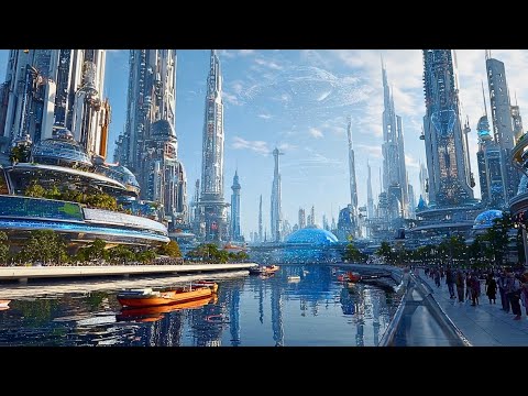Infinite Utopian Skylines – Live Solarpunk Visions & AI Worlds Cities 🏙️