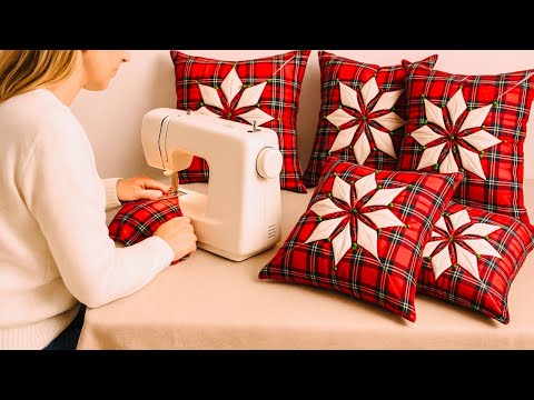 🎄 PERFECT GIFT FOR THIS CHRISTMAS / STAR CUSHION IN PATCHWORK ❤ /Sew with Ulyana