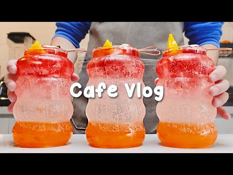 🍑히비스커스 피치 에이드를 맛보고 싶으신 분은🍒30mins Cafe Vlog/카페브이로그/cafe vlog/asmr/Tasty Coffee#457