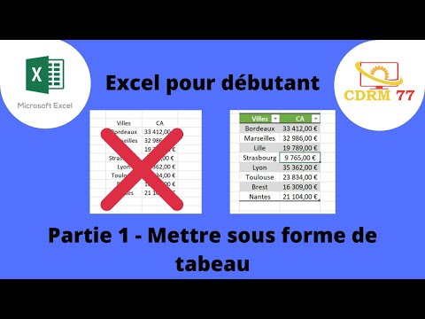 Excel spécial débutant - [# 1]  Les tableaux