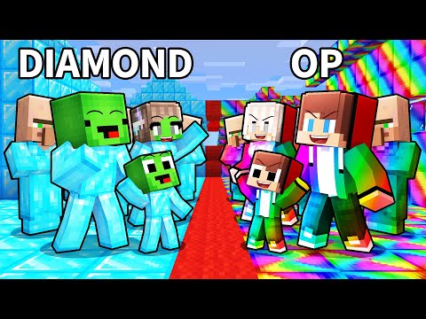Mikey Family DIAMOND vs JJ Family OP Village Survival Battle in Minecraft (Maizen)