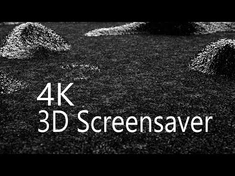 60 min | 4k UHD | 3D Cool Screensaver | Monochrome animation of waves and ripples on black surface