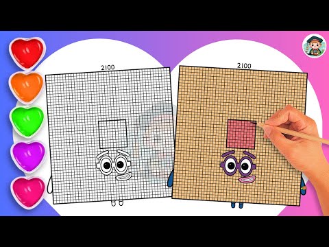 How To Draw Numberblock 2100 Coloring🌈 - Learn to draw Numberblock 2100 Coloring for kids