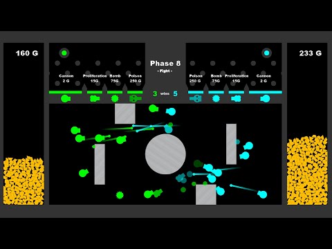 Marble race - Cannon match - Gold battle in Algodoo