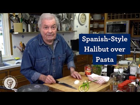 Spanish-Style Halibut over Pasta