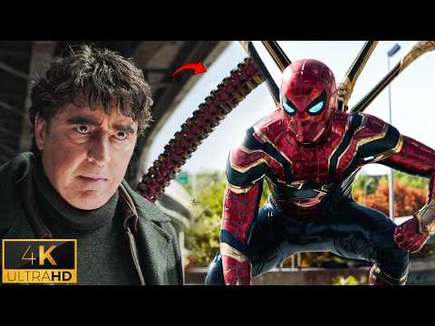 Spider-Man vs Doc Ock Fight Scene + Green Goblin Enters | No Way Home 4K