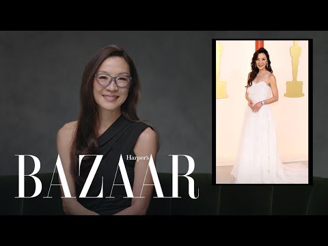 Michelle Yeoh Was Walking On Cloud Nine in Her Oscars Dress | Fashion Flashback | Harper's BAZAAR