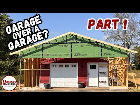 Building a Garage OVER my Existing Garage PART 1 |  Getting Dried In