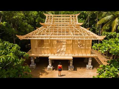 Talented Builder Woman Creates a Strong Bamboo Home in 109 Days | Full Construction