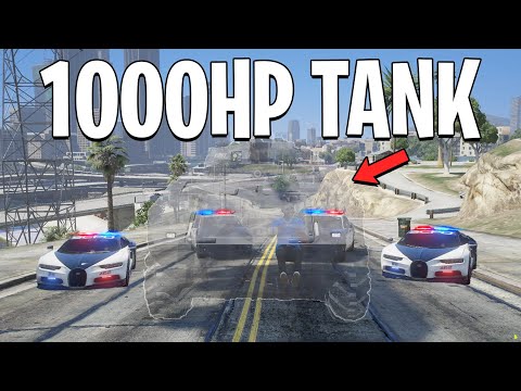 Trolling Cops In A Invisible 1000HP Tank on GTA 5 RP