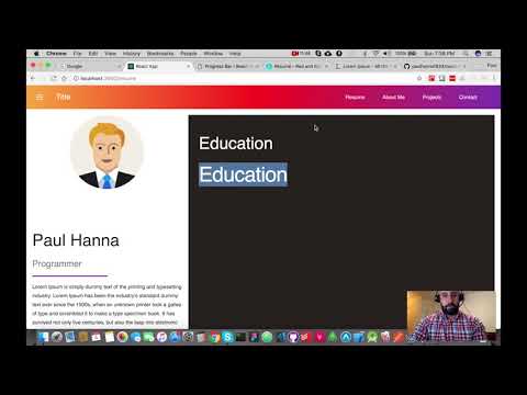 #5 Create React App Portfolio website Tutorial - Designing the resume page