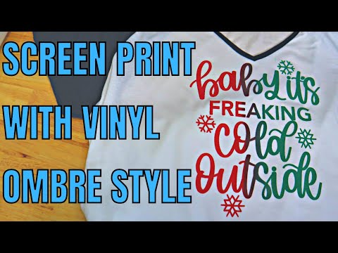 Screen Print with vinyl on your Cricut Ombre screen print ink screen printing using multiple colors