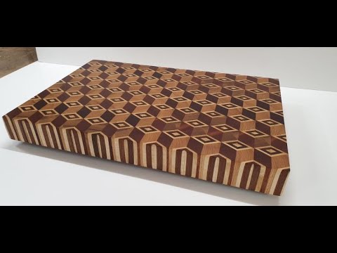 tumbling block end grain cutting board how to make it