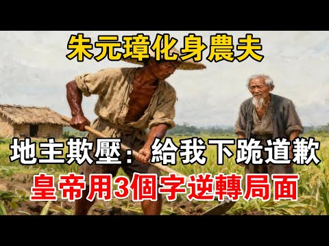 朱元璋化身農夫，地主欺壓：給我下跪道歉！皇帝用3個字逆轉局面【史海探秘】