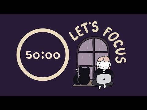 Rain Ambience Pomodoro 4x50 (3.5 hours) | ADHD | Let's get focused! ♡