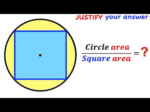 Can you find the area ratio of Circle and the Square? | (Justify) | #math #maths | #geometry