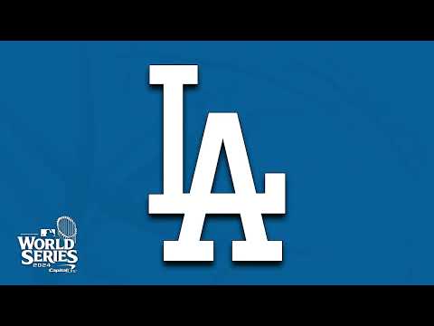 Represent the Los Angeles Dodgers: Iconic LA animated background logo. 1 Hour, No music.