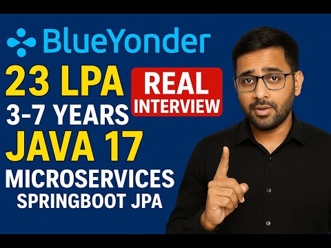 🔔 Blue Yonder Java Interview | 3–7 Years Experience | Java 8 | Spring Boot | Microservices | SQL