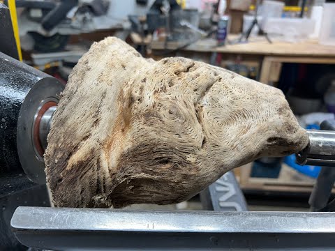 Woodturning White Oak, Red Epoxy with a hint of Super Bowl