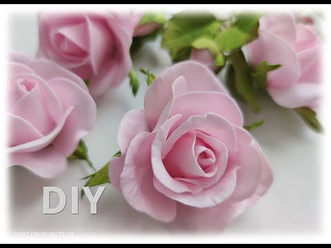 Реалистичные розы из фоамирана без молда 🌸 Realistic roses from foamiran / DIY / 🌸🌸🌸🌸🌸