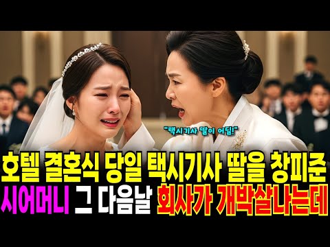 호텔 결혼식장당일 택시기사 딸을 창피준 시어머니..!, 그 다음날 회사가 개박살나는데 ...오디오북 | 사이다사연 | 부모자식