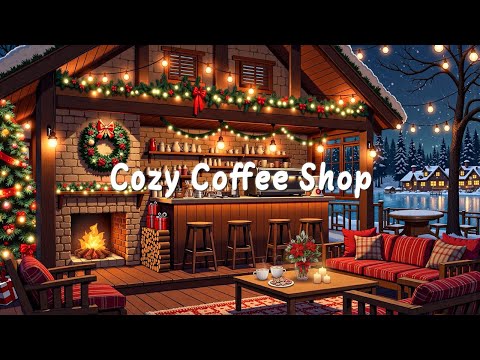 Cozy Coffee Shop / Snowy Christmas Ambience / Chill Lofi Jazz Beats to Study, Work, Relax