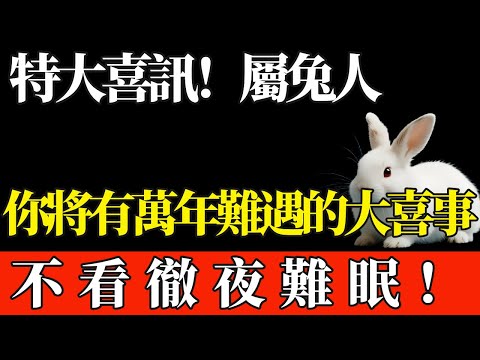 特大喜訊！屬兔人，你身上將會發生萬年難遇的大喜事，不看徹夜難眠！【般若之音】#生肖 #運勢 #風水 #財運#命理