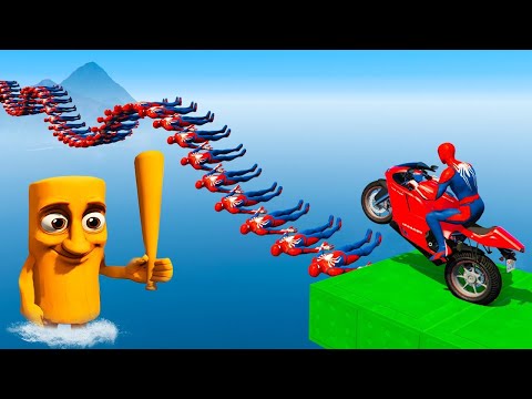 SPIDER-MAN against TUNG TUNG TUNG SAHUR on Motorcycle in RAINBOW SPIDERS BRIDGE | GTA MULTIVERSE