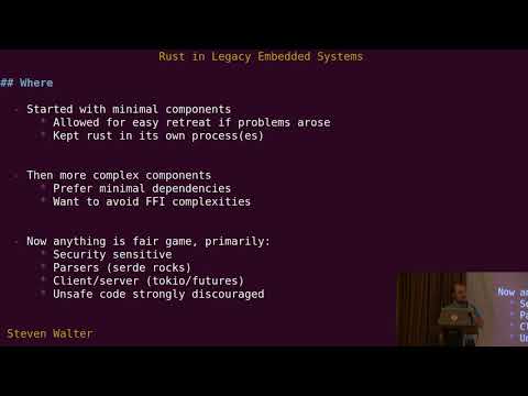 Introducing Rust into a Legacy Embedded System - Steven Walter