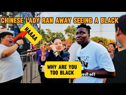 Chinese lady ran away seeing a Black+ Street food (grasshoppers frog) #viral