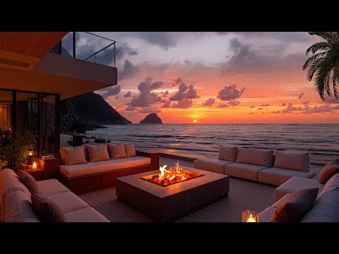 Peaceful Seaside with Gentle Jazz Music – Soothing Jazz in a Calm and Relaxing Sunset Scene