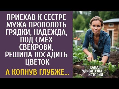 Приехав к сестре мужа прополоть грядки, под смех свекрови решила посадить цветок… А копнув глуб