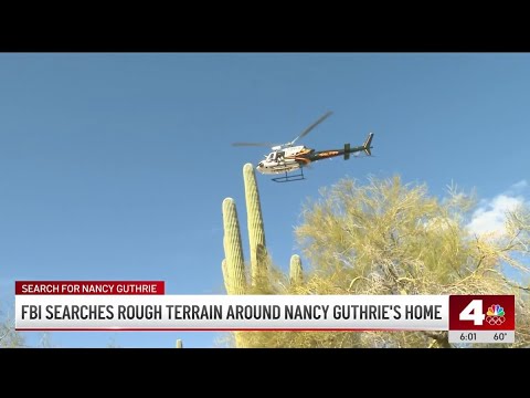 FBI agents search bushes, rough terrain near Nancy Guthrie's home