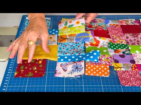 IDEIA INCRÍVEL! Transforme SOBRAS de RETALHOS em um TAPETE Lindíssimo 🌷