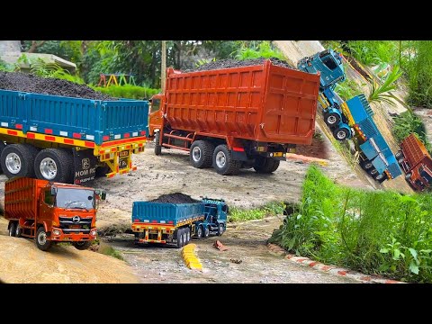 AKSI KE 87 ‼️ Pengiriman Matrial Bangunan Rc Truk Trailer VS Tronton Angkut Pasir Slip Kabin Jumping