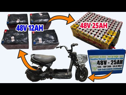 Upgrade Broken E-Bike Battery to 48V 25Ah with 130x 18650 Cells