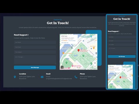 How to create a responsive contact form with  Embed a Google Map  | HTML, CSS