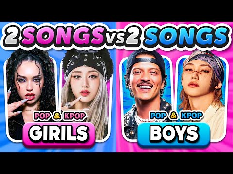 🩷2 GIRLS vs 2 BOYS🩵: Save One Song (KPOP & POP) 🤩 | MUSIC QUIZ